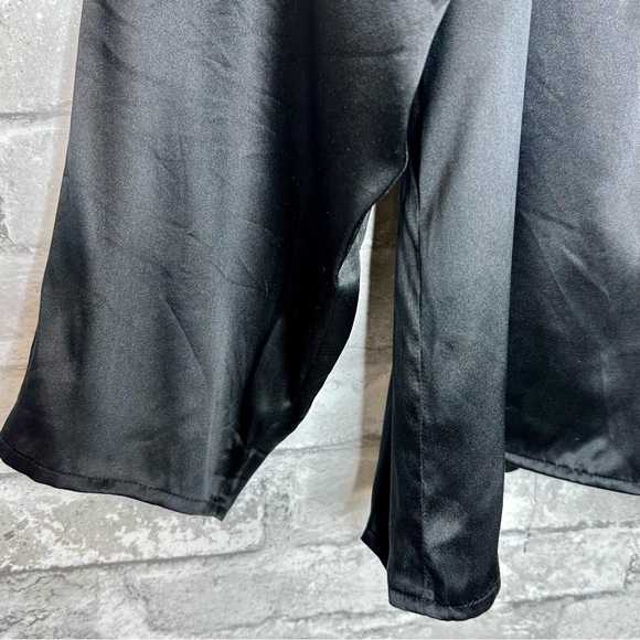 Vintage Victoria's Secret Silk Jacket Size Medium Oversized Blouse Top Black - Picture 10 of 13